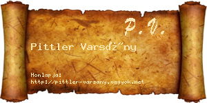 Pittler Varsány névjegykártya